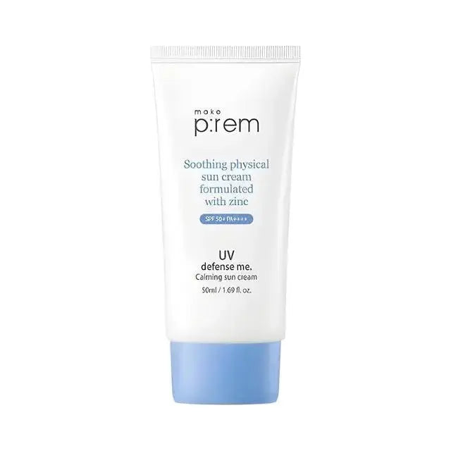 make p:rem UV Defense Me. Calming Sun Cream SPF 50+ PA++++ 50ml - Glam Global UK