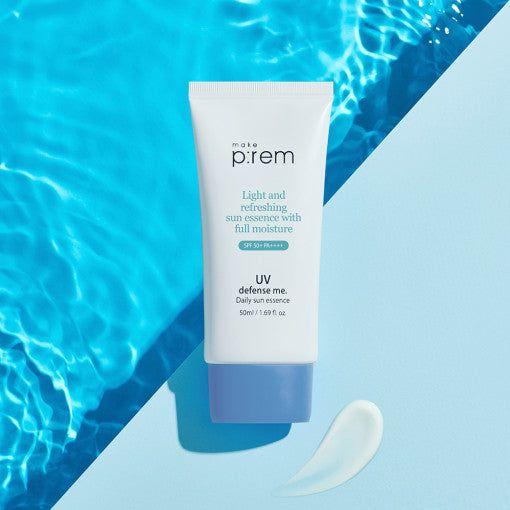 make p:rem UV Defense Me. Daily Sun Essence SPF 50+ PA++++ 50ml - Glam Global UK