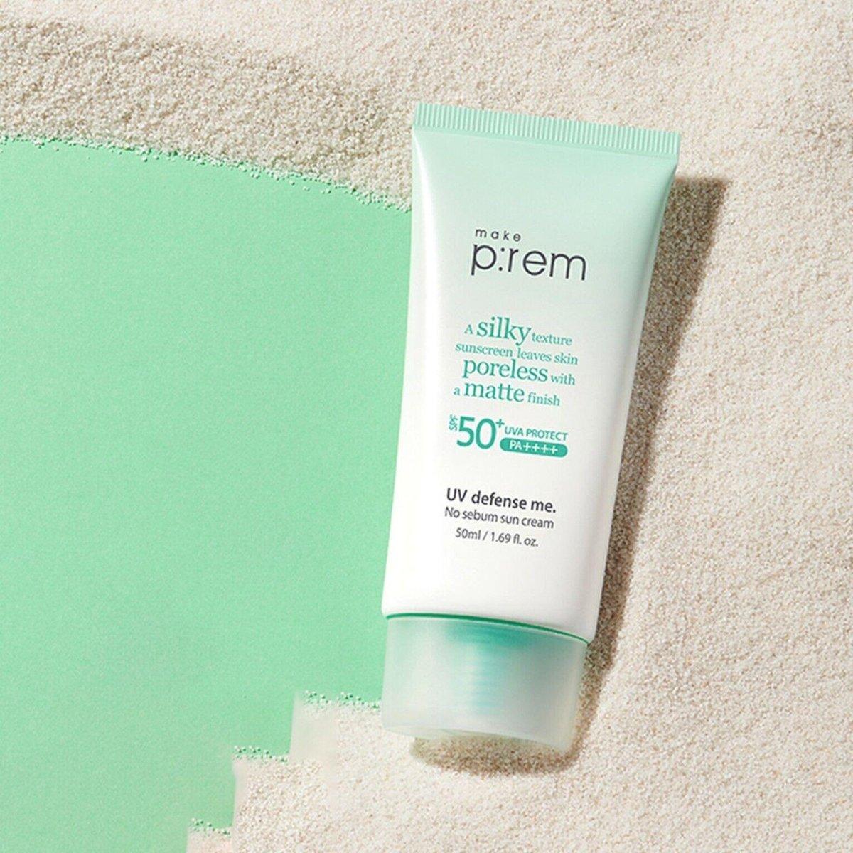 make p:rem UV Defense Me. No Sebum Sun Cream SPF50+ PA++++ 50ml - Glam Global UK