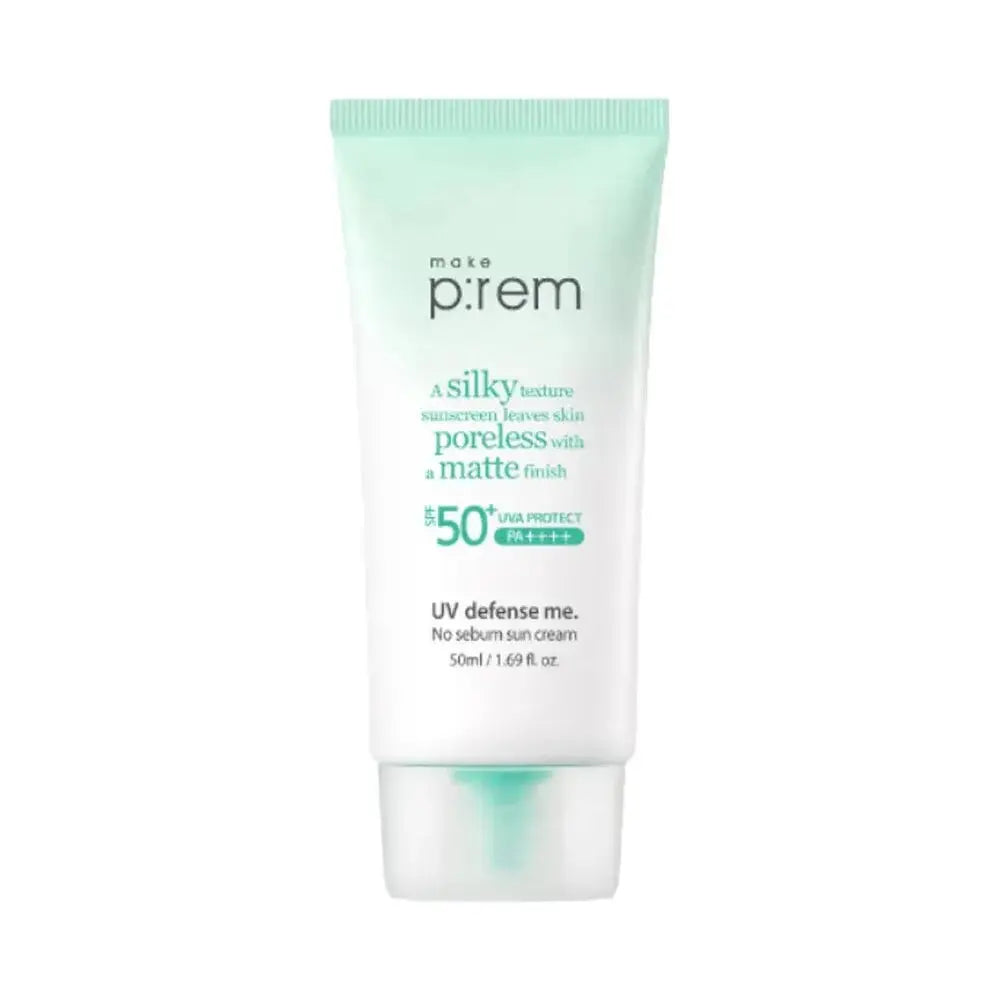 make p:rem UV Defense Me. No Sebum Sun Cream SPF50+ PA++++ 50ml - Glam Global UK