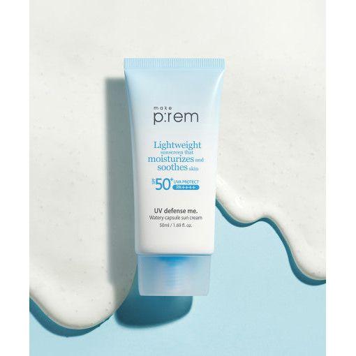 make p:rem UV Defense Me. Watery Capsule Sun Cream 50ml - Glam Global UKmake p:rem