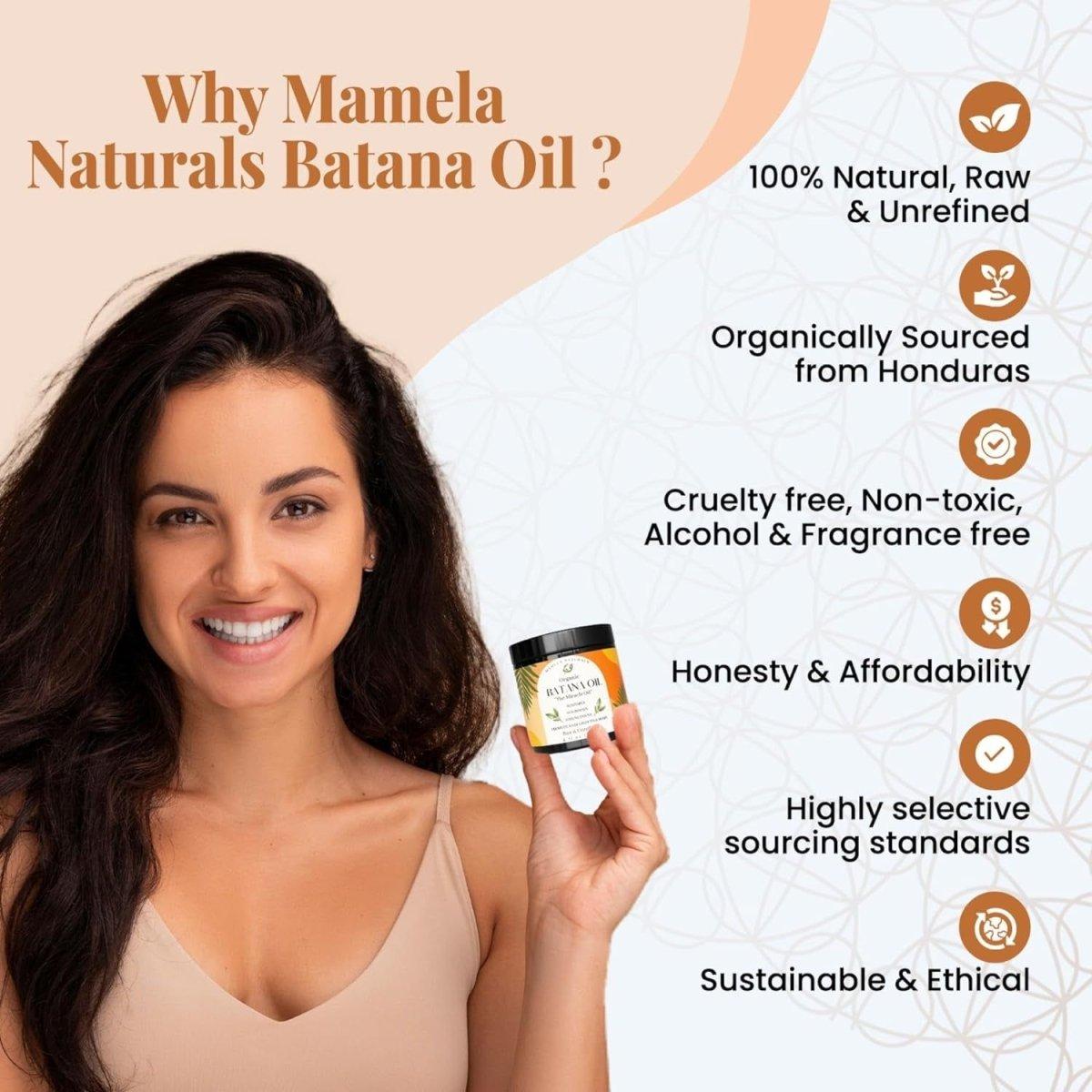 Mamela Naturals Raw Batana Oil for Hair Growth | Organically Sourced from Honduras - 120ml - Glam Global UK