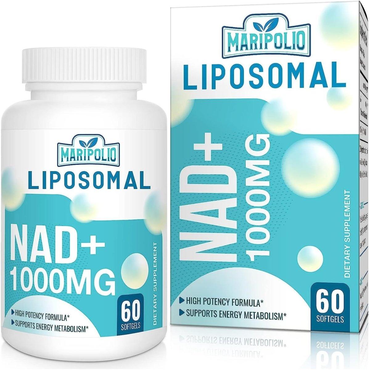 Maripolio Liposomal NAD+ Supplement 1000 Mg | Max Absorption for Energy & Brain Function | 60 Softgels - Glam Global UK