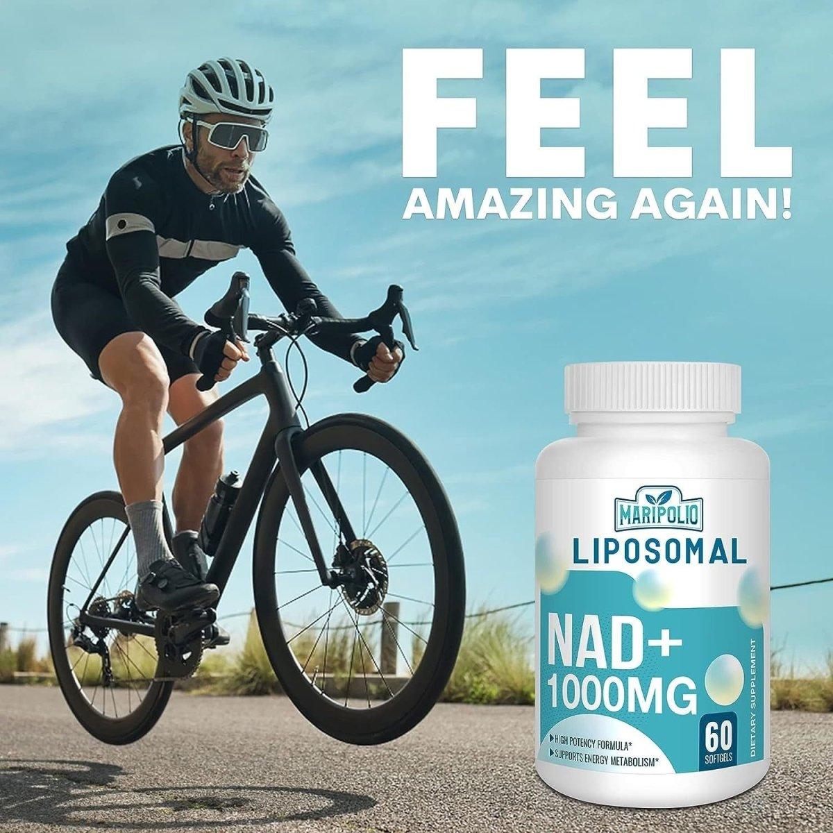 Maripolio Liposomal NAD+ Supplement 1000 Mg | Max Absorption for Energy & Brain Function | 60 Softgels - Glam Global UK