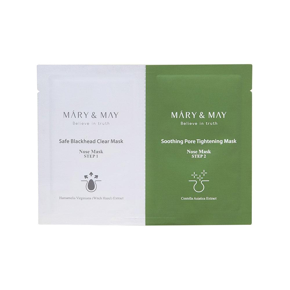 [MARY & MAY] Daily Safe Black Head Clear Nose Mask [Step1 3.5g+Step2 3.5g] X 10pcs - Glam Global UKMARY & MAY