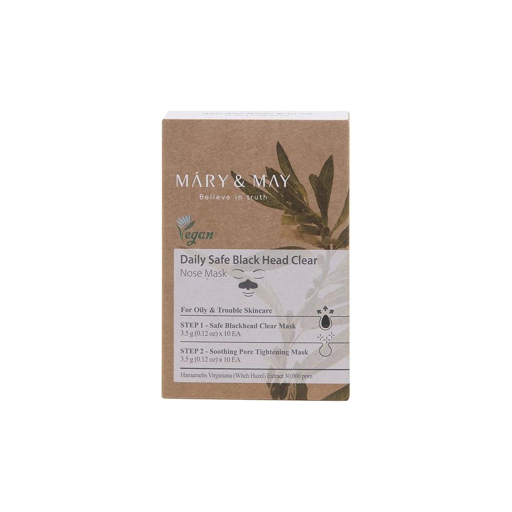 [MARY & MAY] Daily Safe Black Head Clear Nose Mask [Step1 3.5g+Step2 3.5g] X 10pcs - Glam Global UKMARY & MAY