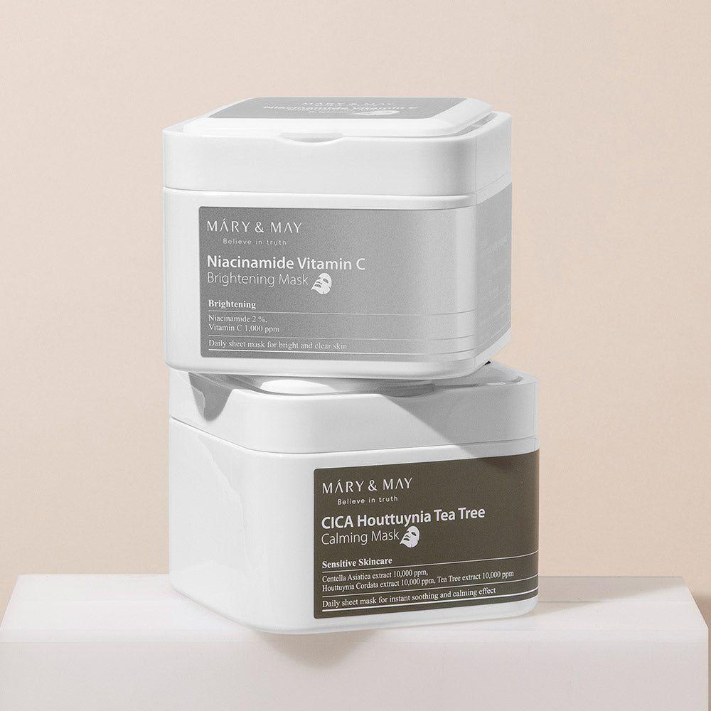 MARY & MAY Niacinamide Vitamin C Brightening Mask - 400g (30 Sheets) | Daily Radiance & Hydration - Glam Global UKMARY & MAY