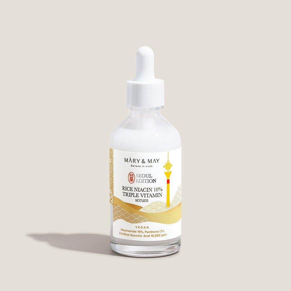 [MARY & MAY] Rice Niacin 10% Triple Vitamin Serum 80ml - Glam Global UKMARY & MAY