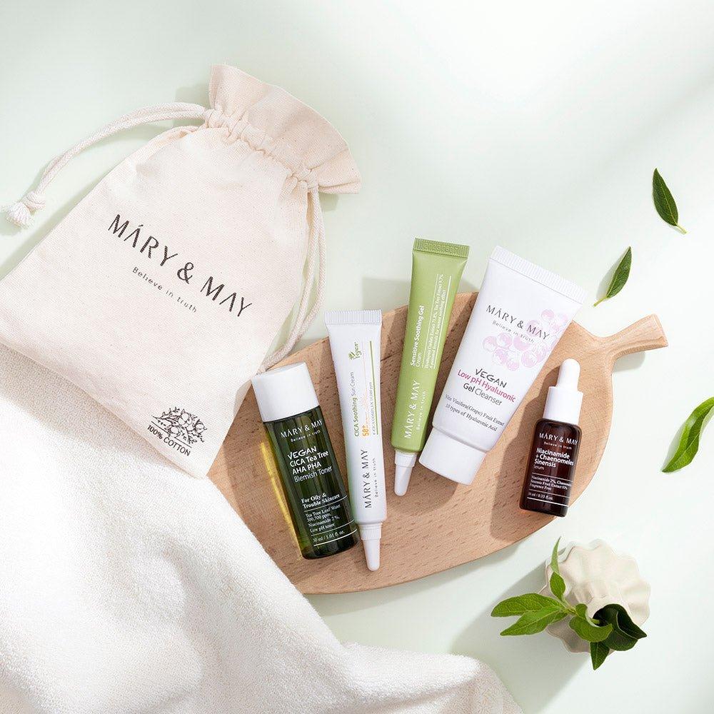 [MARY & MAY] Soothing Trouble Care Travel Kit (5pcs) - Glam Global UKMARY & MAY