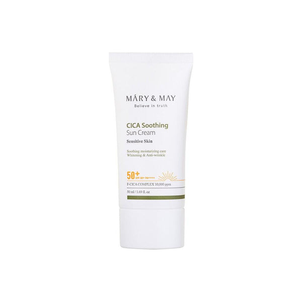 [MARY & MAY] Vegan CICA Soothing Sun Cream SPF50+ PA++++ 50ml - Glam Global UKMARY & MAY