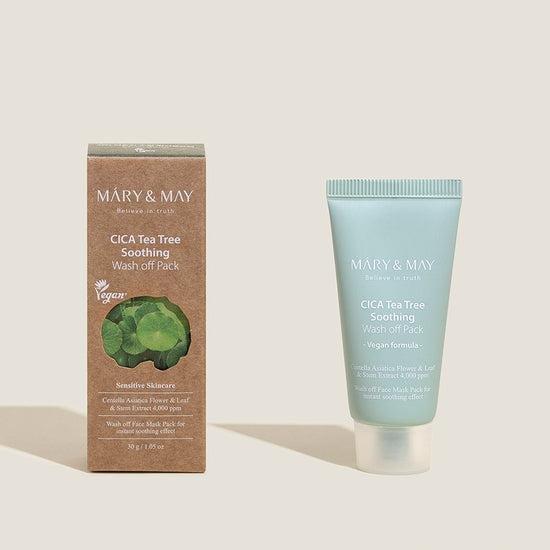 [MARY & MAY] Vegan CICA TeaTree Soothing Wash off Pack 30g - Glam Global UKMARY & MAY