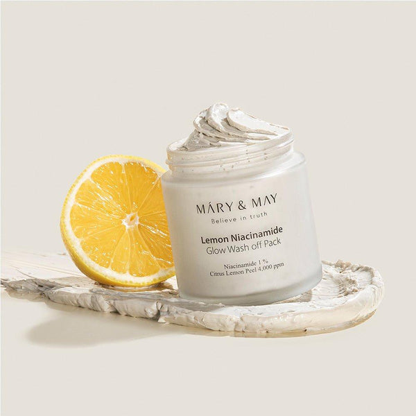 [MARY & MAY] Vegan Lemon Niacinamide Glow Wash off Pack 125g - Glam Global UKMARY & MAY