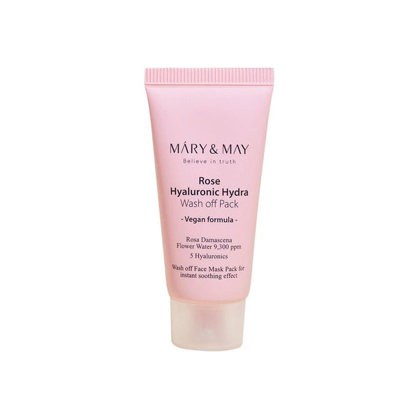 [MARY & MAY] Vegan Rose Hyaluronic Hydra Wash - Off Pack 30g | Hydration & Purification - Glam Global UKMARY & MAY