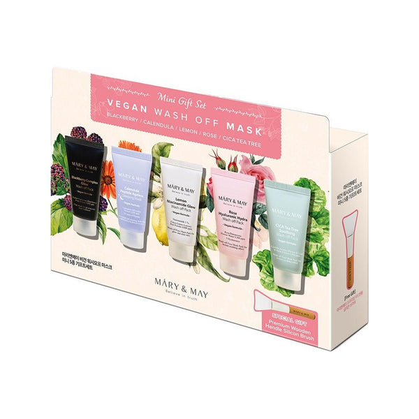 [MARY & MAY] Vegan Wash Off Mask Mini Gift Set (30g x 5) | Luxurious Skincare for Every Mood - Glam Global UKMARY & MAY