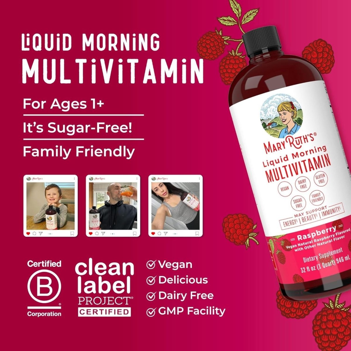 MaryRuth's Liquid Morning Multivitamin 32 fl oz - 946 ml - Glam Global UK