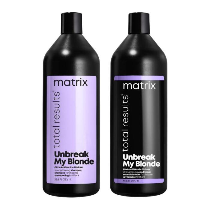 Matrix Unbreak My Blonde Strengthening Shampoo & Conditioner x2 1000ml - Glam Global UK