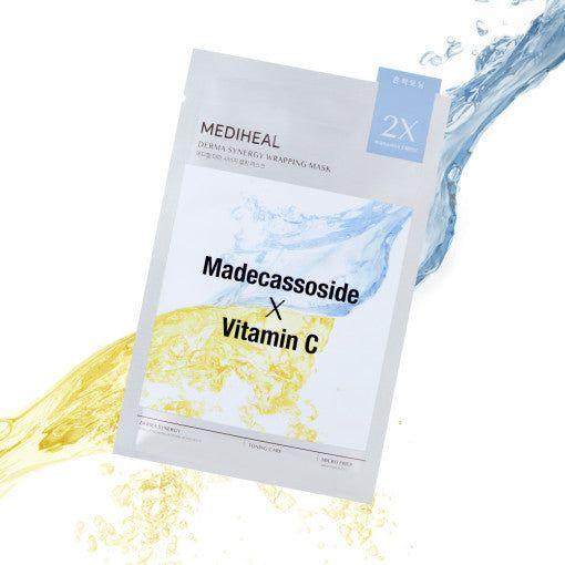 MEDIHEAL Derma Synergy Wrapping Mask Sheet 10P #Madecassoside X Vitamin C - Glam Global UK