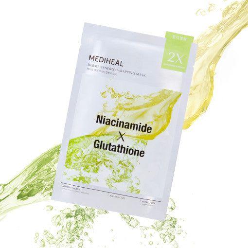 MEDIHEAL Derma Synergy Wrapping Mask Sheet 10P #Niacinamide X Glutathione - Glam Global UK