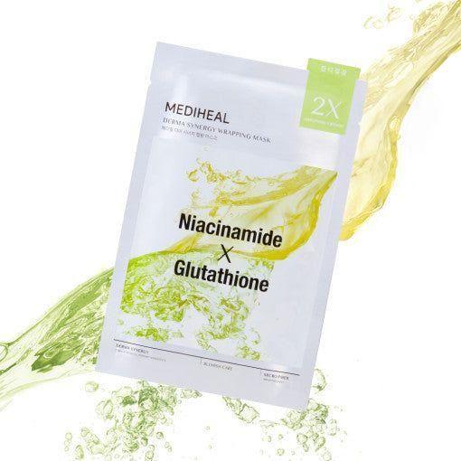 MEDIHEAL Derma Synergy Wrapping Mask Sheet 10P #Niacinamide X Glutathione - Glam Global UKMEDIHEAL