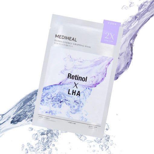 MEDIHEAL Derma Synergy Wrapping Mask Sheet 10P #Retinol X LHA - Glam Global UK