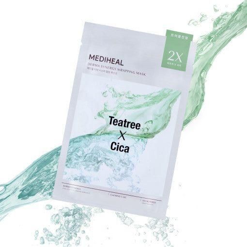 MEDIHEAL Derma Synergy Wrapping Mask Sheet 10P #Tea tree X Cica - Glam Global UK