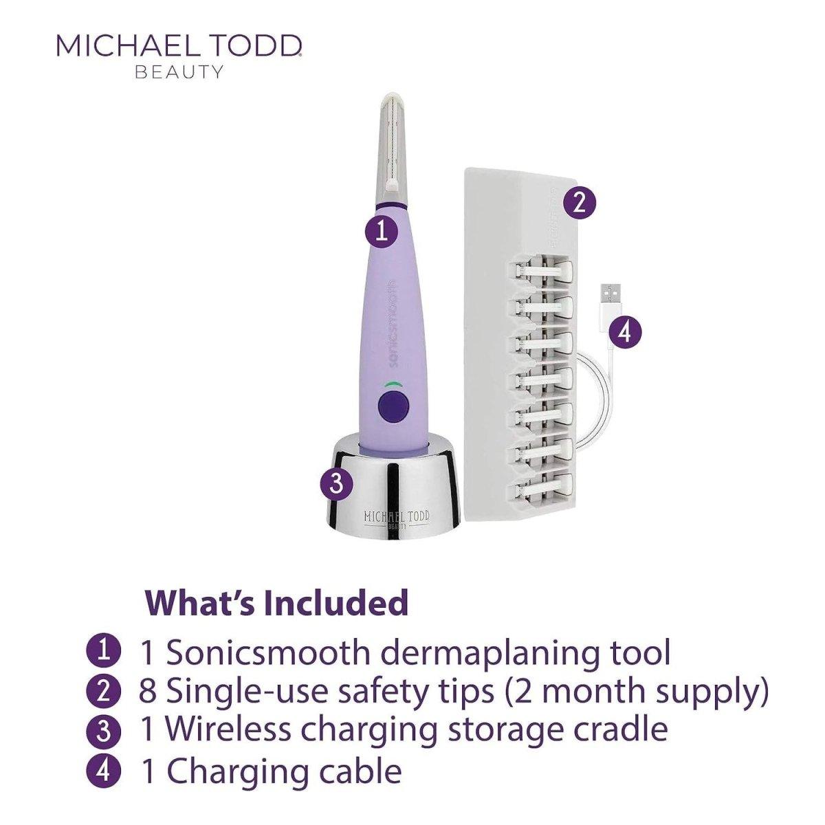 Michael Todd Beauty Sonicsmooth 2-in-1 Dermaplaning System with 8 Weeks of Safety Edges - Glam Global UK