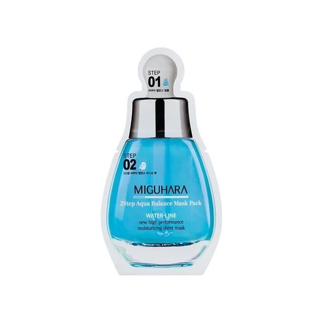 MIGUHARA 2 Step Aqua Balance Mask Pack (1.7ml + 25ml) x 1 sheet - Glam Global UK