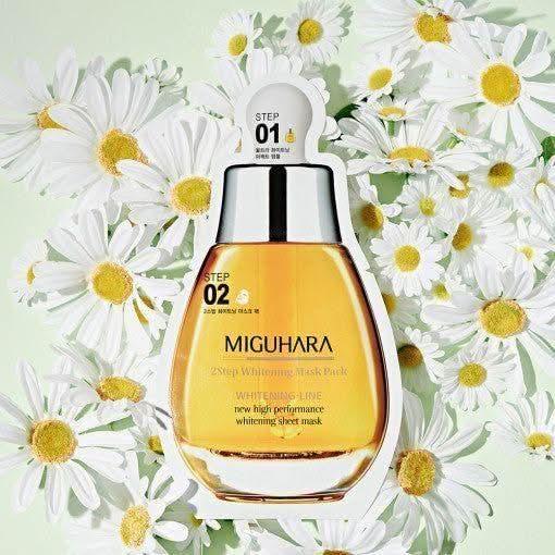 MIGUHARA 2 Step Whitening Mask Pack Origin 1.7ml + 25ml - Glam Global UKMIGUHARA
