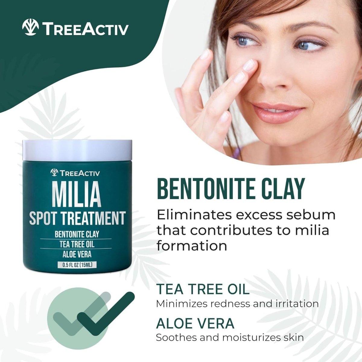 Milia & Acne Spot Treatment 0.5Oz, Overnight Milia Remover Treatment with Bentonite Clay Aloe Vera, Milia Removal Cream for Milia Prone Skin, Milia Treatment under Eyes - Glam Global UK