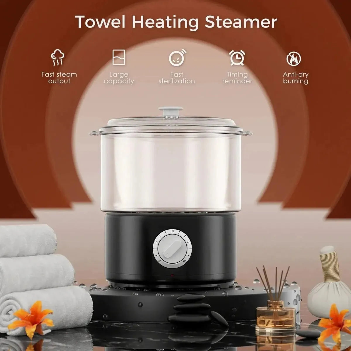 Mini Electric Spa Towel Stone Warmer - Glam Global UK