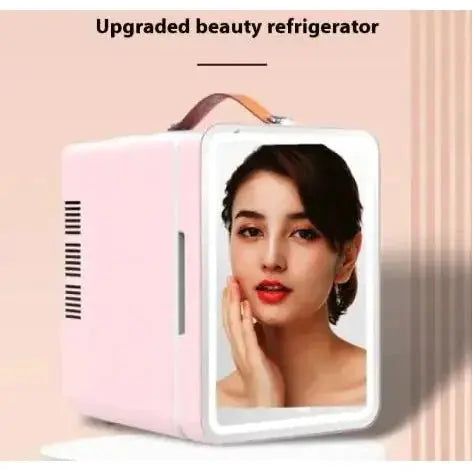 Mini Makeup Fridge with LED Mirror - Glam Global UK