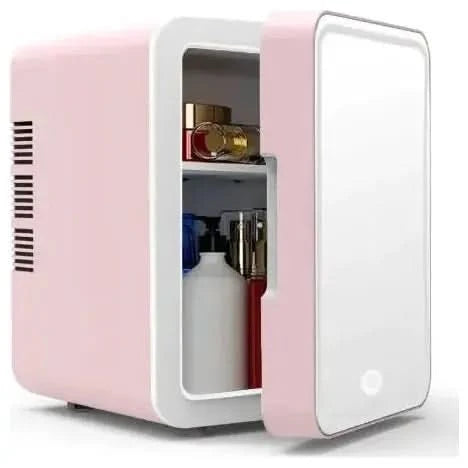 Mini Makeup Fridge with LED Mirror – Compact Beauty Storage - Glam Global UKGlam Global UK