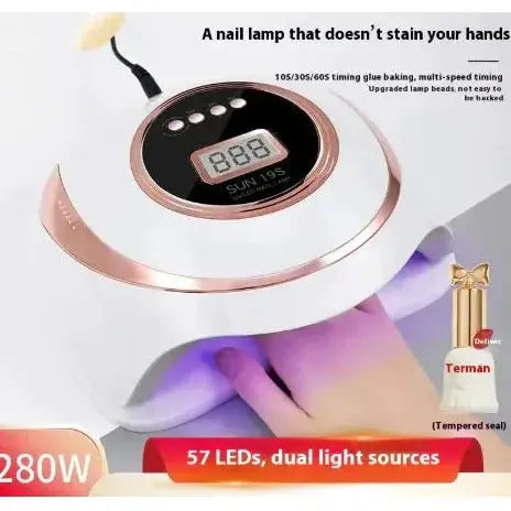 Nail Art Phototherapy Lamp – 150W Blue Light Gel Curing with Quick - Dry Technology - Glam Global UK