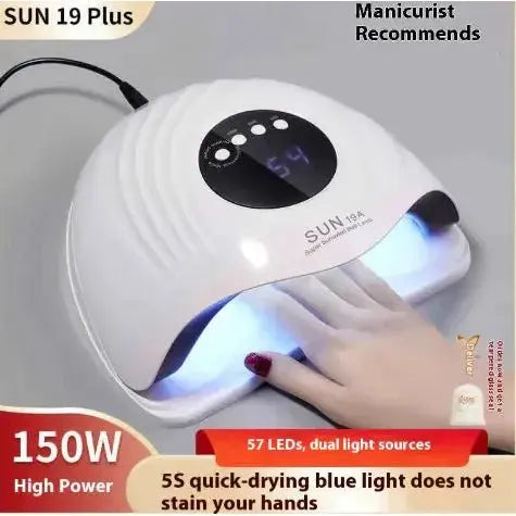 Nail Art Phototherapy Lamp – 150W Blue Light Gel Curing with Quick - Dry Technology - Glam Global UK