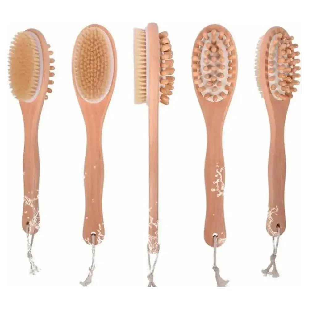 Natural Boar Bristle Bath & Body Massage Brush - Glam Global UK