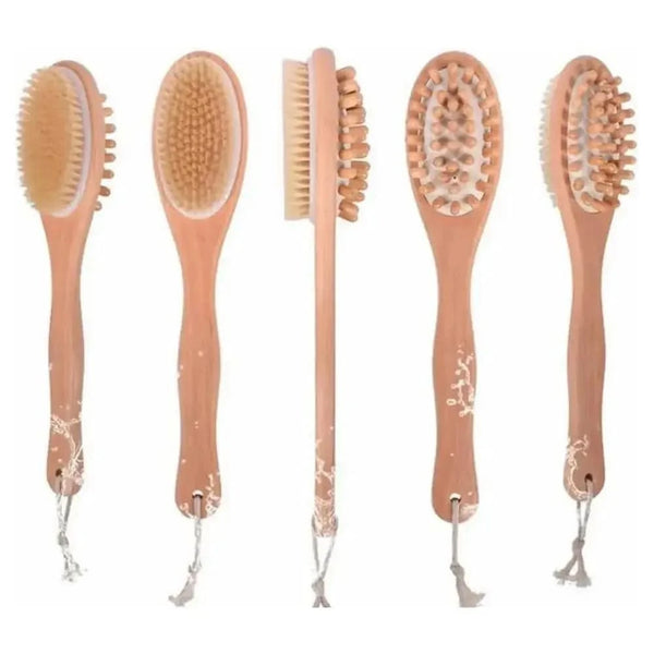 Natural Boar Bristle Bath & Body Massage Brush - Glam Global UKGlam Global UK