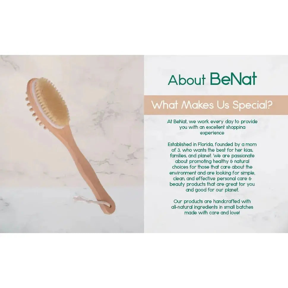 Natural Boar Bristle Bath & Body Massage Brush - Glam Global UK