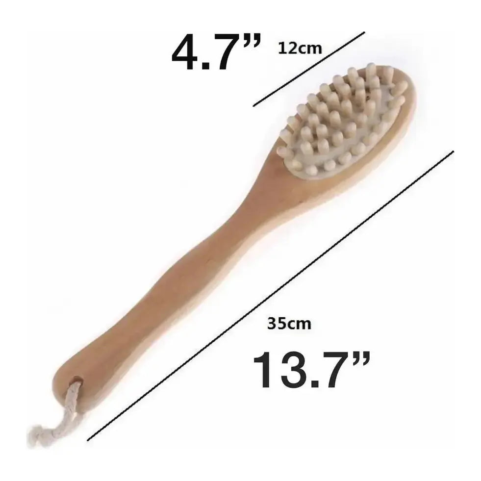 Natural Boar Bristle Bath & Body Massage Brush - Glam Global UK