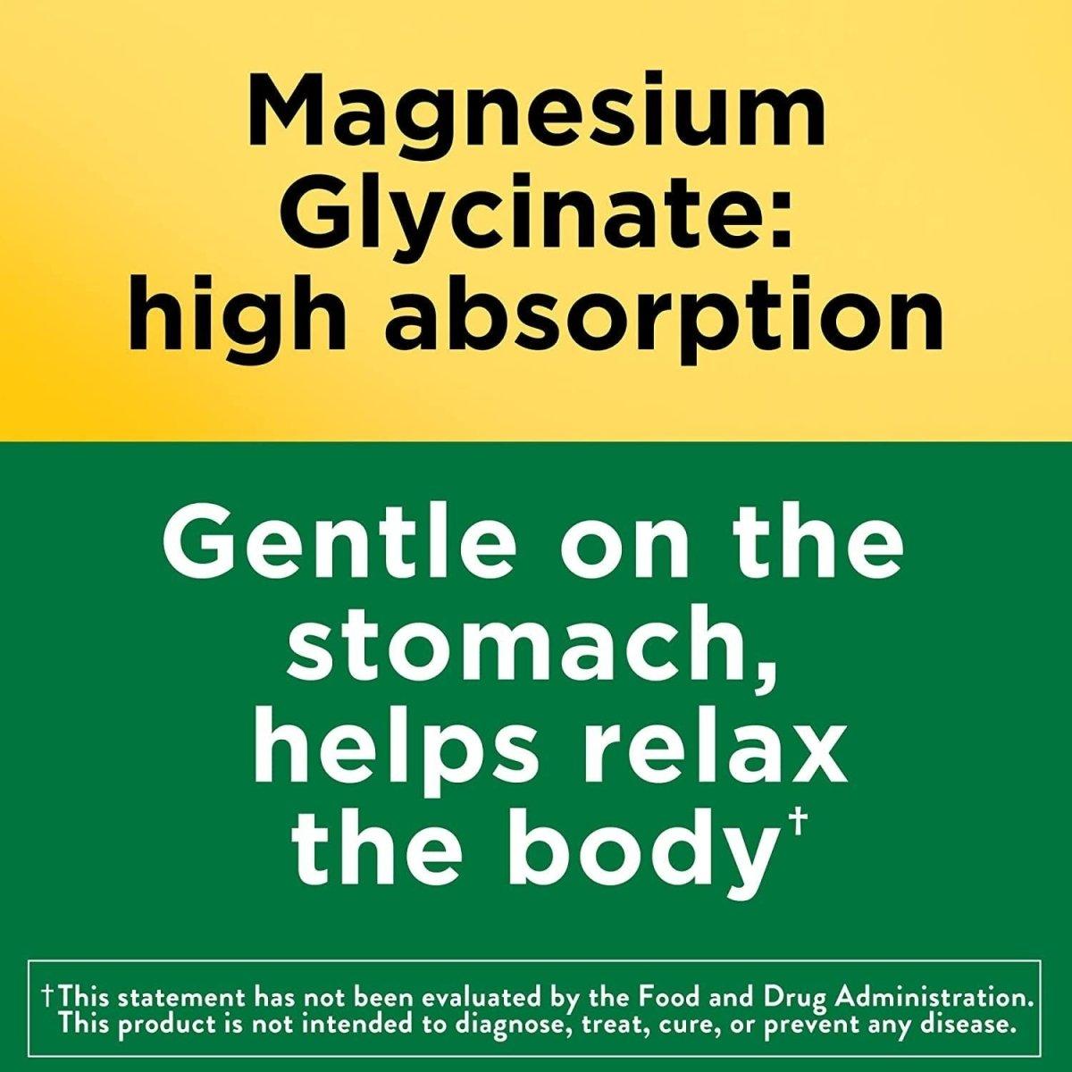 Nature Made Magnesium Glycinate 200 mg per serving - 180 Capsules - Glam Global UK