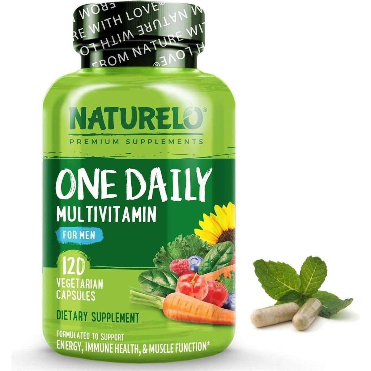 Naturelo One Daily Multivitamin for Men - Non-Gmo - 120 Capsules - 4 Month Supply - Glam Global UK