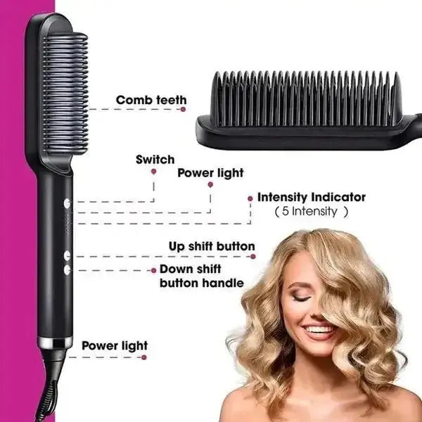 Negative Ion Hair Straightener Styling Comb - Glam Global UK