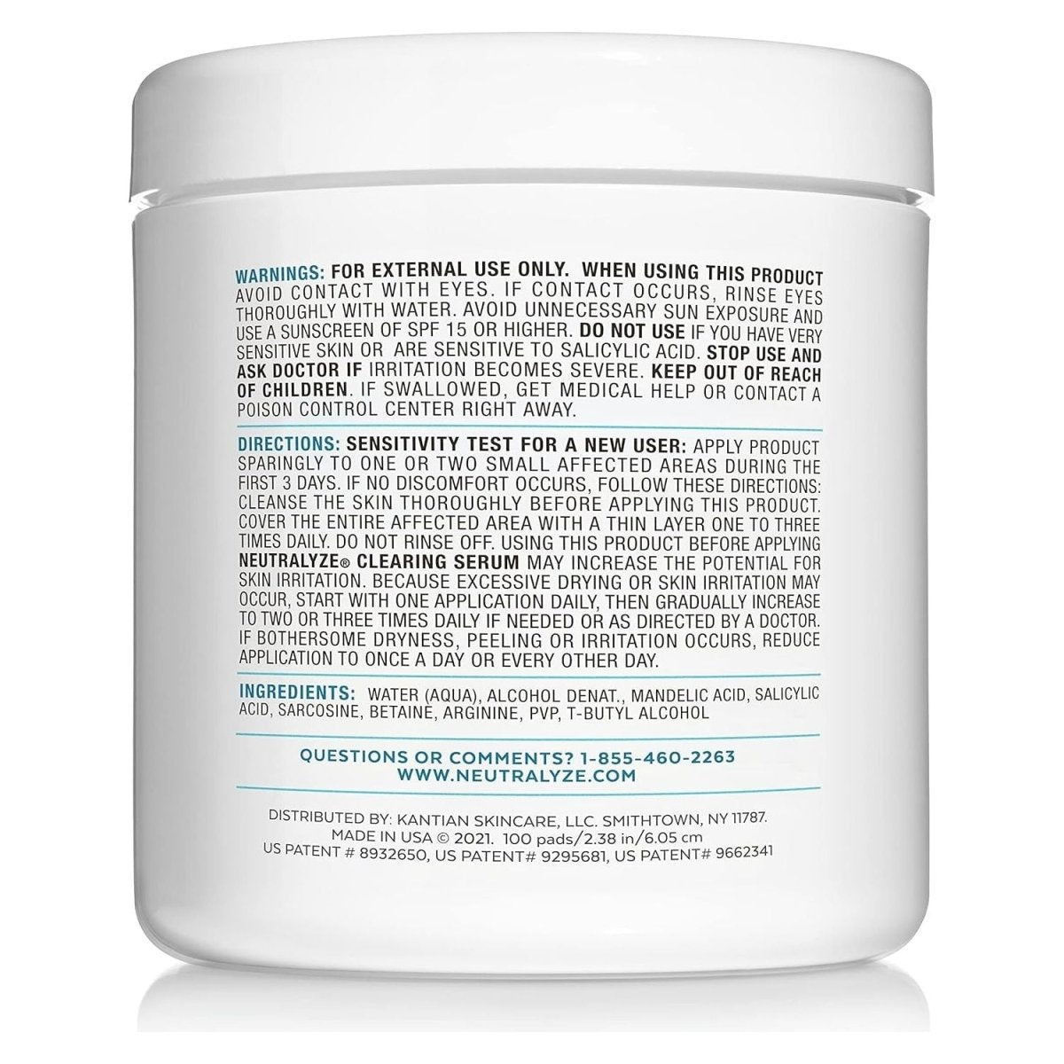 Neutralyze Exfoliating Pads - 100 Pads - Glam Global UK