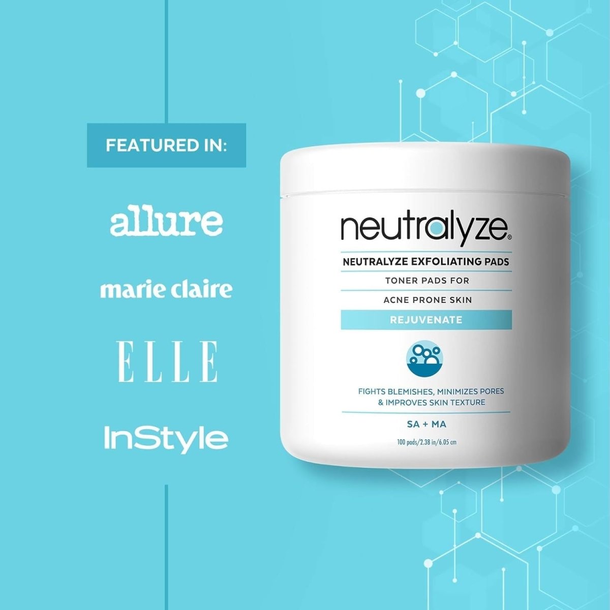 Neutralyze Exfoliating Pads - 100 Pads - Glam Global UK