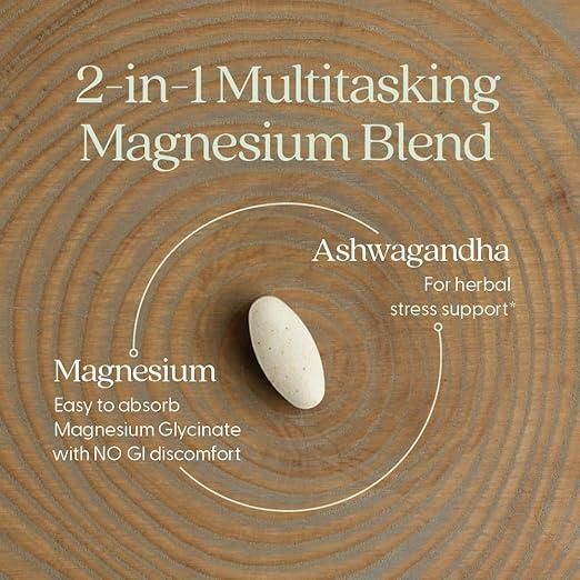 New Chapter Magnesium + Ashwagandha Supplement - 90 Tablets - Glam Global UK