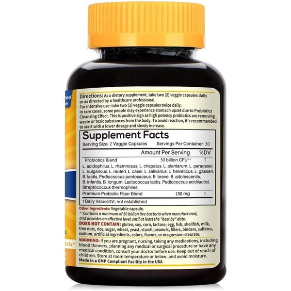 NewRhythm Probiotics 50 Billion CFU 20 Strains, 60 Veggie Capsules, - Glam Global UKNewRhythm