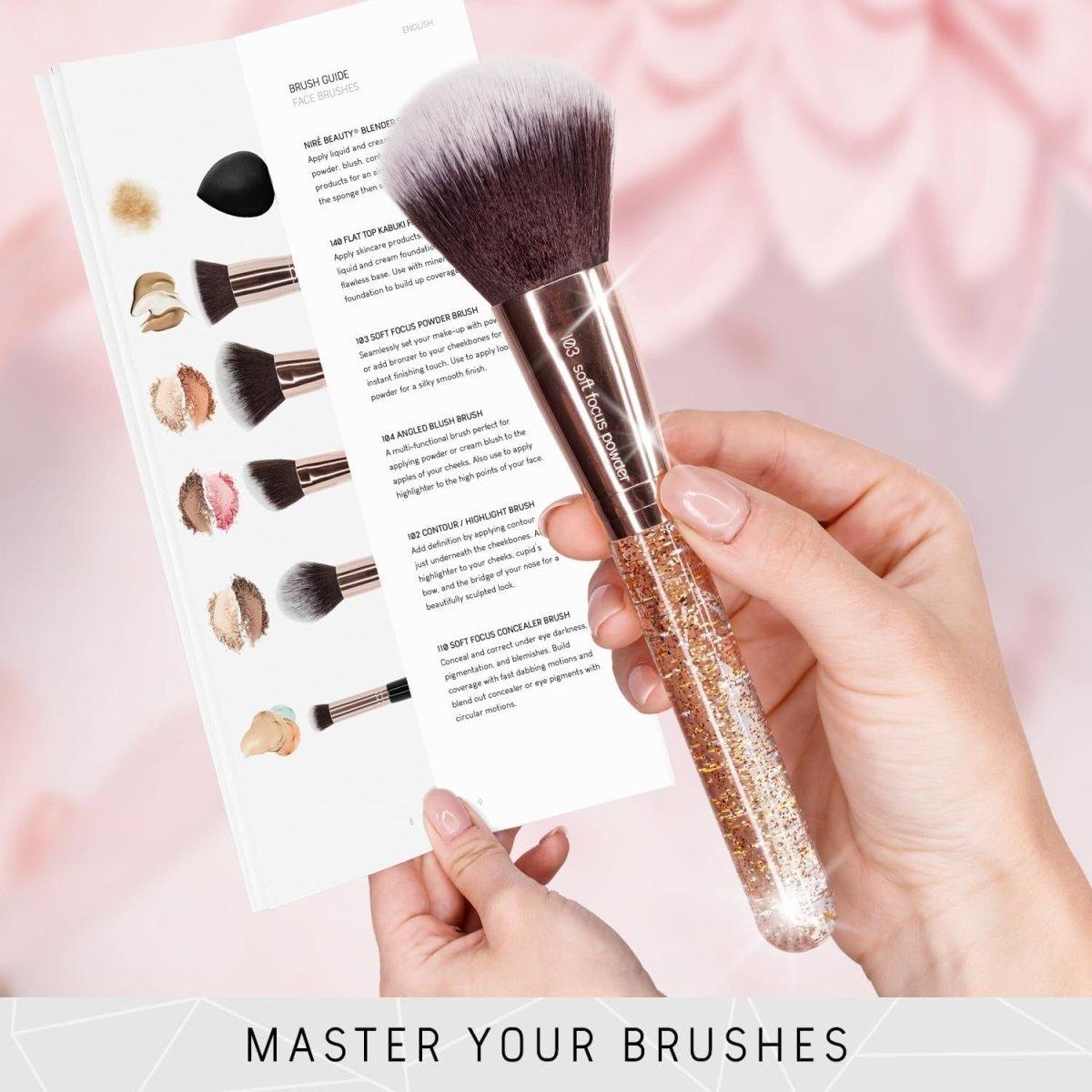 Niré Beauty 15 - Piece Award Winning Glitter Makeup Brush Set (Glitter Rose Gold) - Glam Global UKNiré