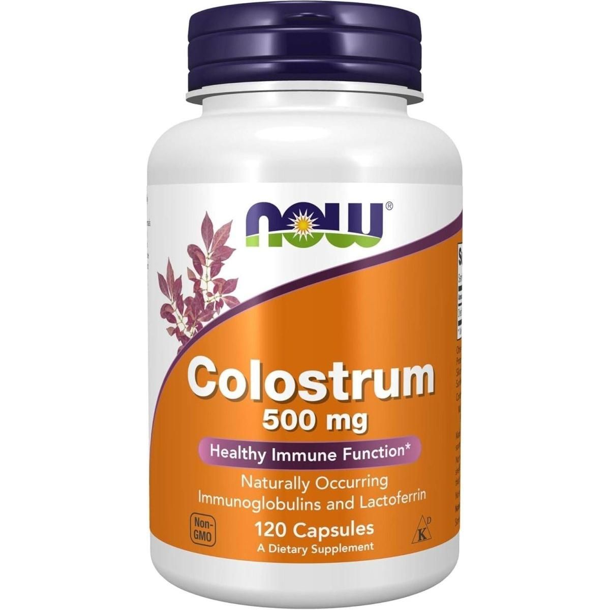 NOW Supplements, Colostrum 500 Mg, Naturally Occurring Immunoglobulins and Lactoferrin, 120 Veg Capsules - Glam Global UK