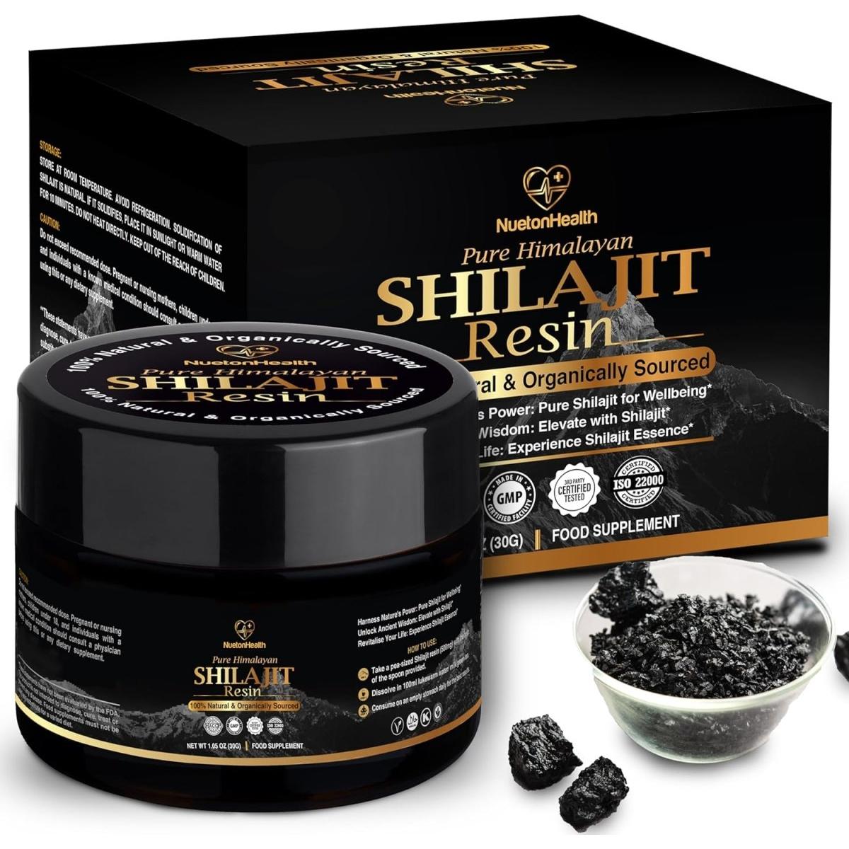 NuetonHealth Pure Organic Himalayan Shilajit Resin - Gold Grade 30G Lab Tested in UK - Glam Global UK