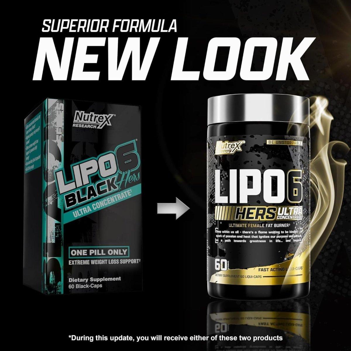 Nutrex Research Lipo - 6 Black Hers Ultra Concentrate Dietary Supplement - 60 Liqui - Caps - Glam Global UK