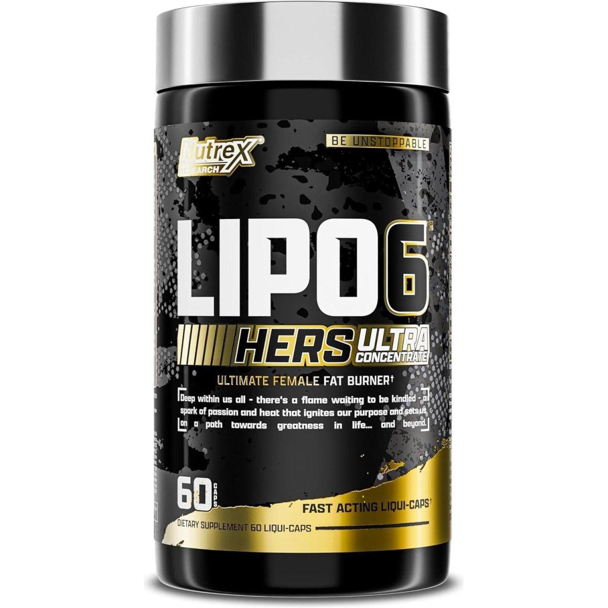 Nutrex Research Lipo - 6 Black Hers Ultra Concentrate Dietary Supplement - 60 Liqui - Caps - Glam Global UK